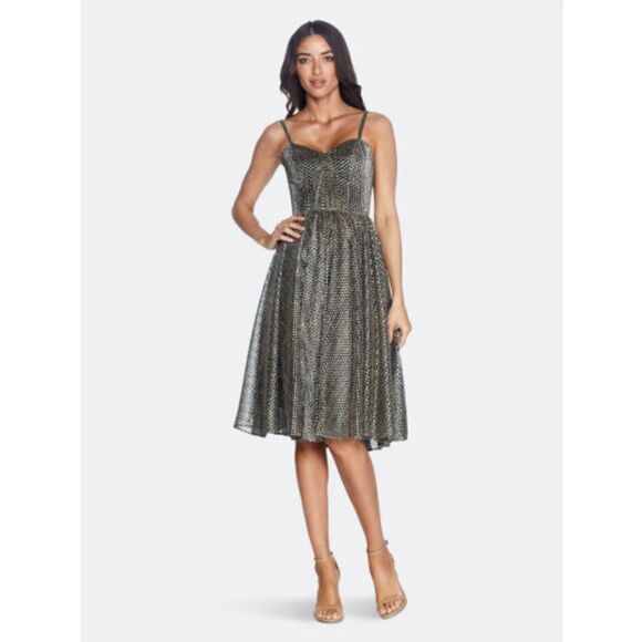 Dress The Population Rachael metallic midi dress - Picture 3 of 10